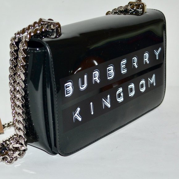 NWT BURBERRY LOLA PATENT LEATHER SHOULDER BAG - Picture 1 of 11